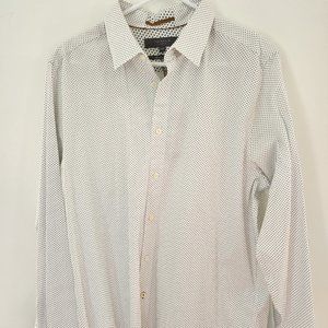 Ted Baker Men's White & Black Flip Cuff Dress Shirt Size 16.5 (Large) NWT $165